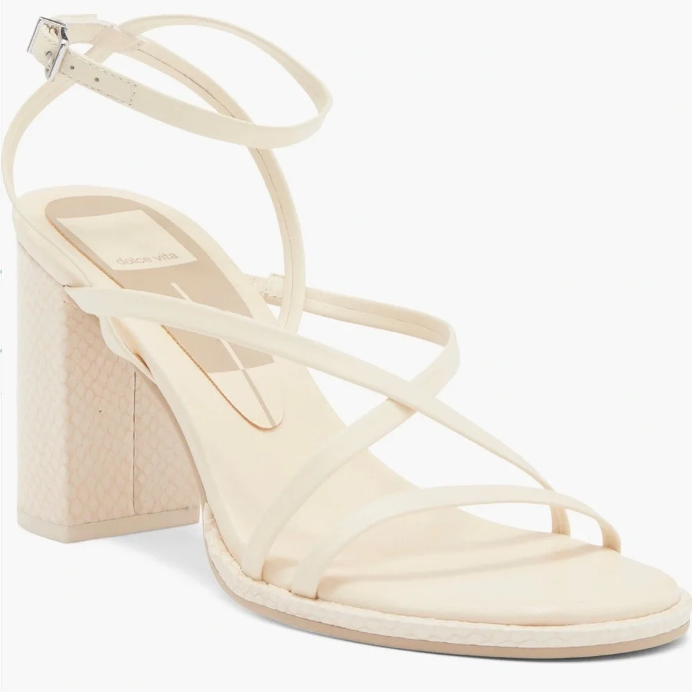 Dolce Vita Ivory Strappy Block Heel Sandals 9.5